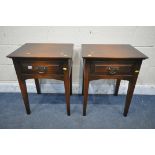 A PAIR OF JOHN LEWIS SINGLE DRAWER BEDSIDE TABLES (condition report: good)