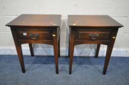 A PAIR OF JOHN LEWIS SINGLE DRAWER BEDSIDE TABLES (condition report: good)