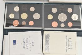 TWO CASED SETS OF COINS, to include a 1994 United Kingdom Proof Coin Collection, and a 1993 United