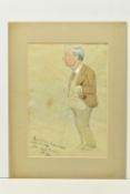 SIR LESLIE WARD - SPY (1851-1922) AN UNFINISHED CARICATURE PORTRAIT, depicting a male figure holding