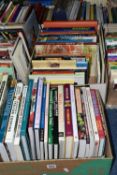 SIX BOXES OF COOKERY BOOKS, over one hundred books containing recipes from around the world,