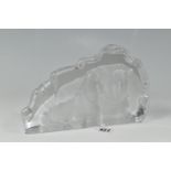 A MATS JONASSON FOR KOSTA BODA GLASS SCULPTURE, depicting a pair of walruses, signed to base, with