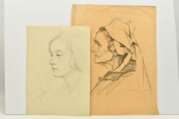 JOSEPH MILNER KITE (1862-1946) A PORTRAIT OF A YOUNG WOMAN, signed lower left, charcoal on paper,