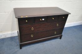 A STAG MINSTREL CHEST OF SIX DRAWERS, width 107cm x depth 47cm x height 72cm (condition report: