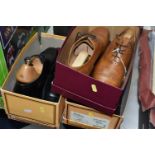 THREE BOXED PAIRS OF GENTLEMEN'S 'BARKER' LEATHER SHOES, all UK size 9.5, one pair of black lace-