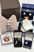 A GUCCI WRISTWATCH AND OTHER ITEMS, quartz movement, square dial signed 'Gucci', dot markers at
