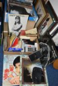TWO BOXES OF L.P RECORDS AND EPHEMERA, to include approximately forty L.P records, artists include