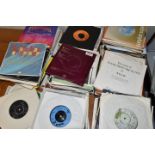 ONE BOX OF SINGLE RECORDS, approximately four hundred singles, to include artists Rod Stewart, Human