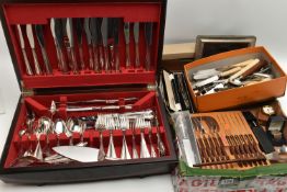 A BOX OF ASSORTED ITEMS, to include an 'Arthur Price' cake knife, a white metal ladys open face