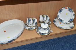 A GROUP OF ROYAL ALBERT 'MOONLIGHT ROSE' PATTERN TEAWARE, comprising one dinner plate, one side