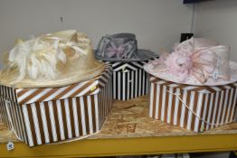 THREE LADY'S SPECIAL OCCASION HATS, comprising a new and unused 'Cappelli Condici' pastel pink