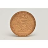 A HALF SOVEREIGN COIN, 1905 George and the Dragon, Edward VII, approximate gross weight 4 grams,