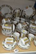 A QUANTITY OF MIDWINTER 'SIENNA' PATTERN DINNERWARE, comprising dinner plates, meat plate, cake
