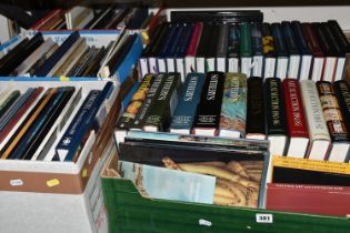 FIVE BOXES OF BOOKS AND AUCTION CATALOGUES, approximately one hundred and fifty titles on the