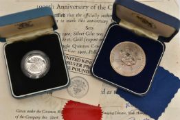 TWO CASED SILVER COINS, city of York 1900th anniversary coin and a United Kingdom silver proof one