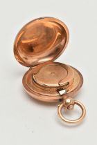 AN EARLY 20TH CENTURY SOVEREIGN CASE, of circular outline, with engraved monogram to the front and