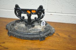 A VICTORIAN STYLE CAST IRON BOOT SCRAPER, length 37cm x depth 24cm x height 15cm (condition: ideal