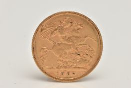 A HALF SOVEREIGN COIN, 1907 George and the Dragon, Edward VII, approximate gross weight 4 grams,