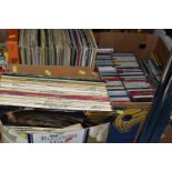 THREE BOXES OF C.D'S, SINGLE AND L.P RECORDS, to include over one hundred L.P records, twenty