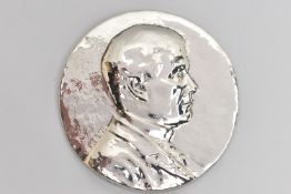 A GORHAM CO SILVER PLATED PORTRAIT PLAQUE AFTER LEILA USHER, possibly of Henry Bonnard of the