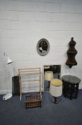 A SELECTION OF OCCASIONAL FURNITURE, to include an Anglo Indian octagonal folding table, diameter