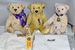 THREE STEIFF COLLECTORS TEDDY BEARS, comprising 'Help For Heroes' bear, with certificate, 'Diamond