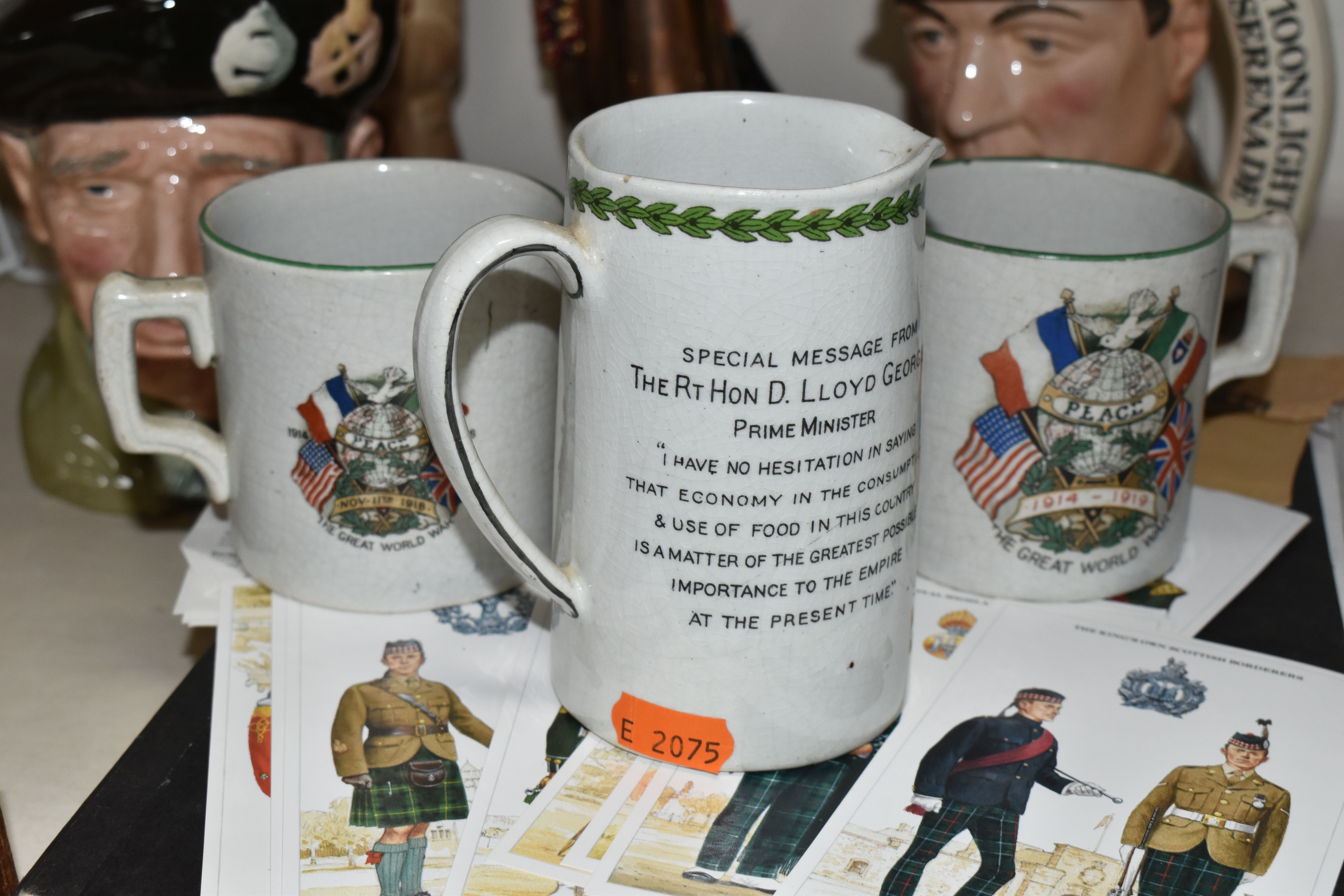 MILITARY INTEREST: CERAMICS, BUGLE AND REPRODUCED EPHEMERA RELATING TO THE TWO WORLD WARS, - Image 3 of 9