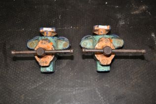 TWO MARPLES MFC 153 FLOOR CRAMPS (condition: both mechanisms working, signs of usage) (2)