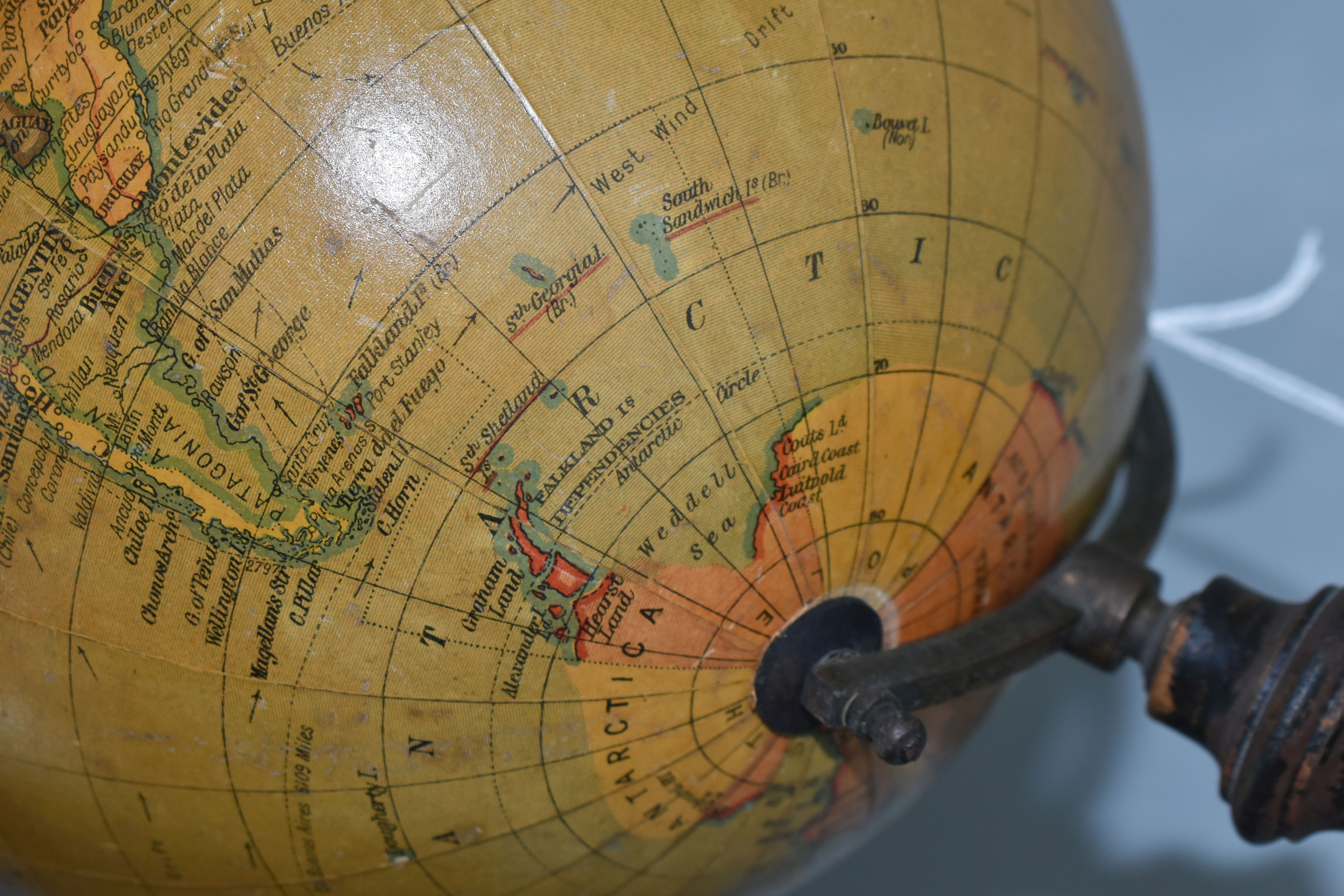A SMALL 'GEOGRAPHIA' DESK TOP GLOBE, 8 inch terrestrial globe, on an ebonised wooden stand, height - Image 5 of 7