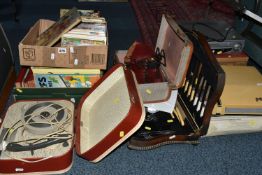 TWO BOXES AND LOOSE MISCELLANEOUS SUNDRIES, to include a boxed Petite 'Super International'