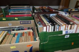 FOUR BOXES OF BOOKS, subjects include cookery, arts crafts and needlework, a small number of works