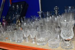A QUANTITY OF CUT GLASS, comprising a new and unused boxed set of six Stuart Crystal wine glasses,
