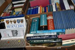 FOUR BOXES OF BOOKS, over sixty hardback books, to include fourteen volumes of Reader's digest