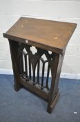 A STAINED OAK ECCLESIASTICAL LECTERN, width 84cm x depth 34cm x height 130cm (condition report: