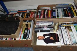 FIVE BOXES OF BOOKS containing approximately 160 miscellaneous titles in hardback and paperback