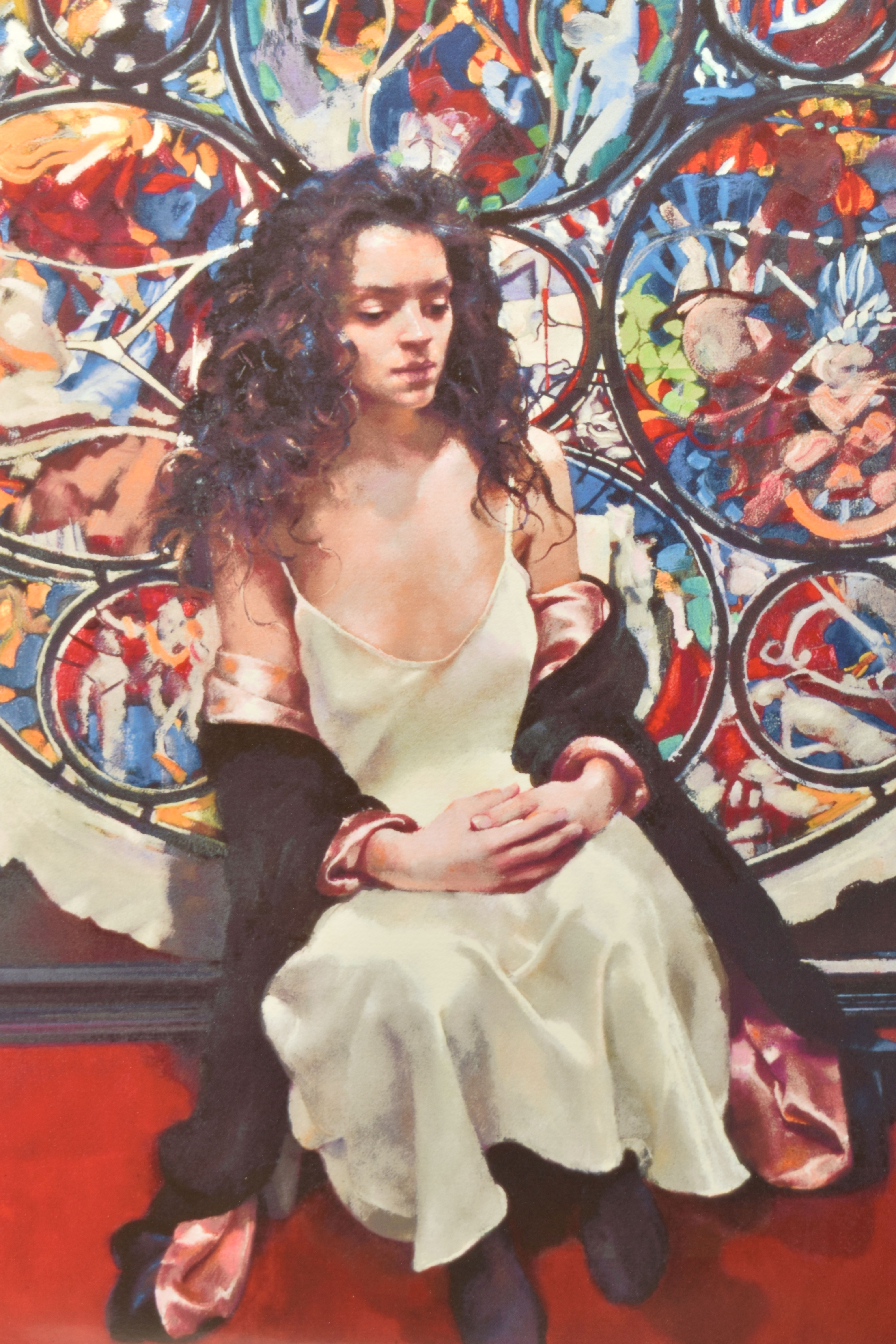 ROBERT LENKIEWICZ (BRITISH 1941-2002) 'ANNA NAVAS IN FRONT OF THE LAST JUDGEMENT MURAL, ST ANTHONY - Image 2 of 6