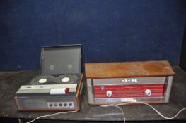 A VINTAGE COSSOR CR4212A VALVE RADIO and a Philips EL3555A/15 reel to reel player (both PAT fail due