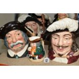 FIVE ROYAL DOULTON CHARACTER JUGS AND TWO TOBY JUGS, comprising a 'Honest Measure' (large crack