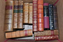 ONE BOX OF 13 LEATHER-BOUND BOOKS comprising Debrett's Genealogical Peerage of Great Britain and