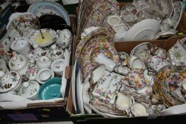THREE BOXES OF JAMES KENT TABLEWARE, to include 'Rose Bud', 'Daisies', 'Moonglow', 'Chintz' and