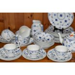 MASON'S DENMARK PATTERN DINNERWARE, comprising a teapot, milk jug, sugar bowl, six dinner plates,