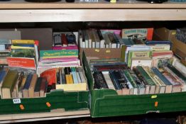 FOUR BOXES OF BOOKS, LP'S & CD'S containing approximately 125 miscellaneous book titles in
