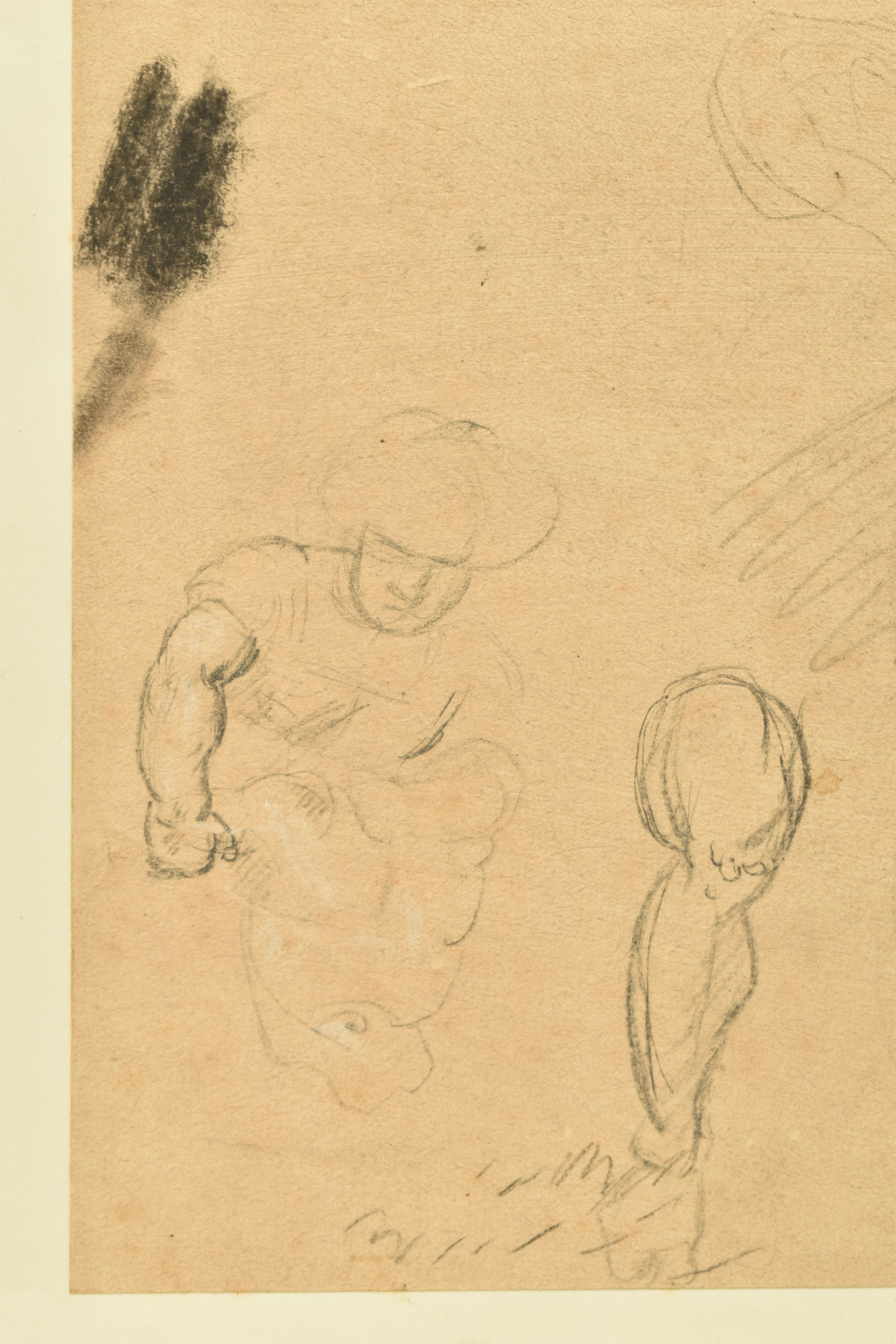 CIRCLE OF ROBERT SURTEES ( 1737-1802) A NUDE MALE FIGURE STUDY, the male is seated and is holding - Image 9 of 12