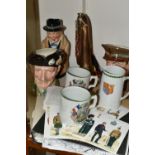 MILITARY INTEREST: CERAMICS, BUGLE AND REPRODUCED EPHEMERA RELATING TO THE TWO WORLD WARS,