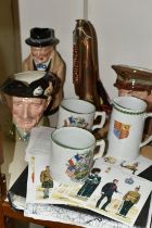 MILITARY INTEREST: CERAMICS, BUGLE AND REPRODUCED EPHEMERA RELATING TO THE TWO WORLD WARS,