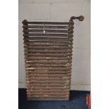 A VINTAGE CAST IRON RADIATOR, length 138cm x height 84cm (condition: in need of a clean, very