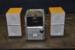 A PANASONIC SA-PM18 MINI STEREO SYSTEM, with tape player, radio and 5 cd changer (condition: PAT