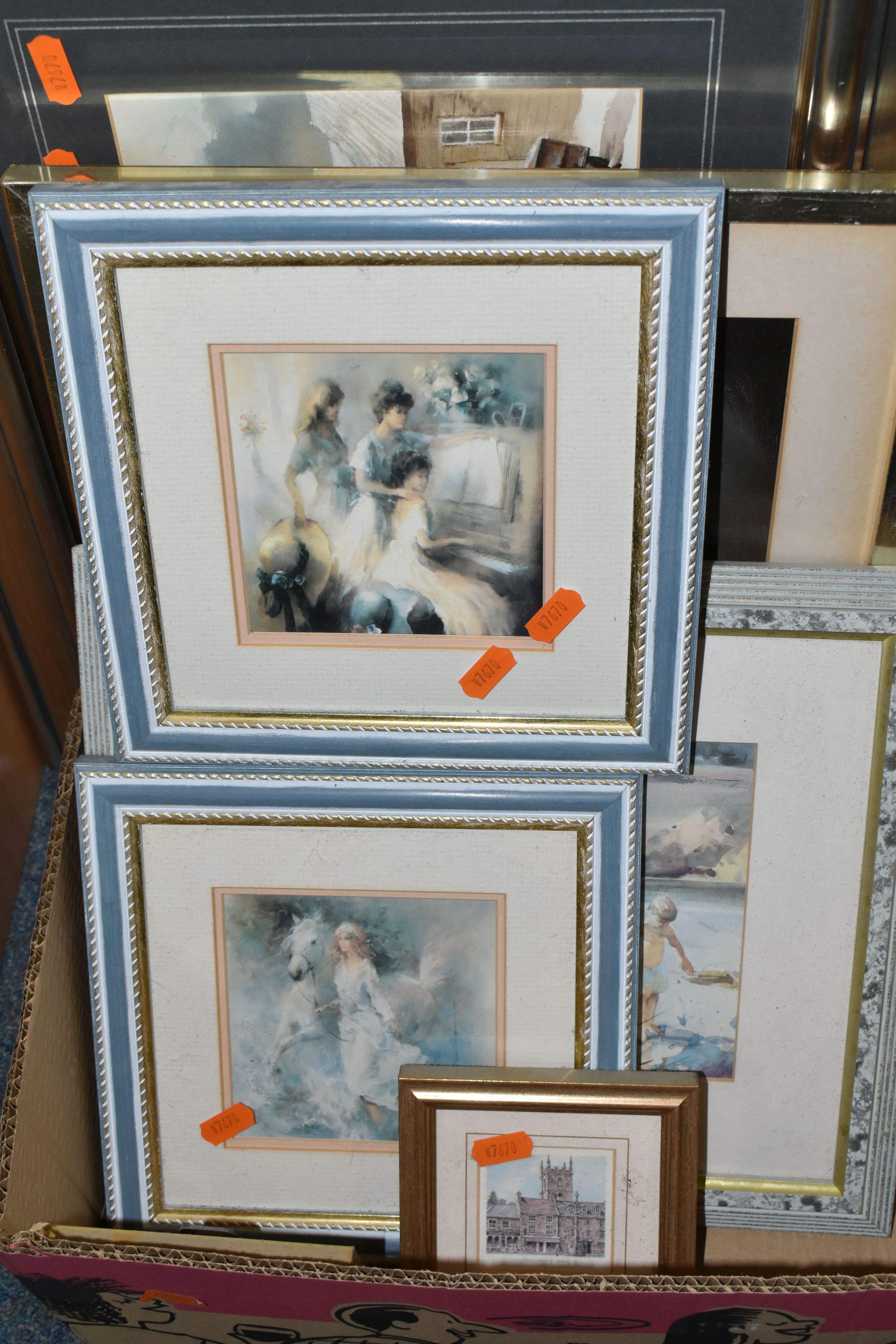 A SMALL QUANTITY OF DECORATIVE PICTURES, to include print reproductions of 19th / 20th century - Image 2 of 13