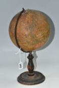 A SMALL 'GEOGRAPHIA' DESK TOP GLOBE, 8 inch terrestrial globe, on an ebonised wooden stand, height