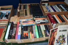 SIX BOXES OF BOOKS containing approximately 180 miscellaneous titles in hardback and paperback